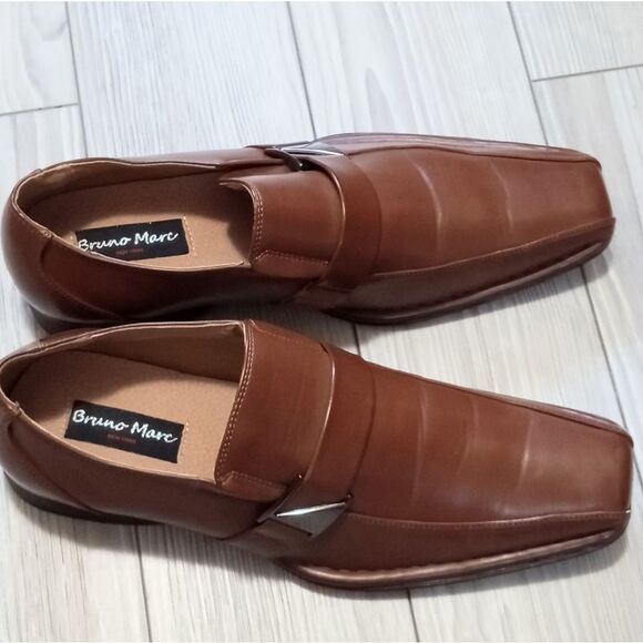 (84-4449)  Bruno Marc Men Oxfords Fashion Square Toe Shoes Slip On Loafer Sz 10. main image 11